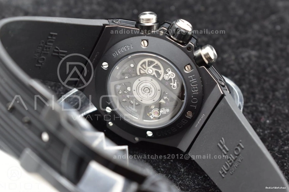 Strap Titanium 1:1 Black Best Unico Skeleton Edition Dial Sporty Bang Big Black On ZF 898 Rubber Hublot A 1224